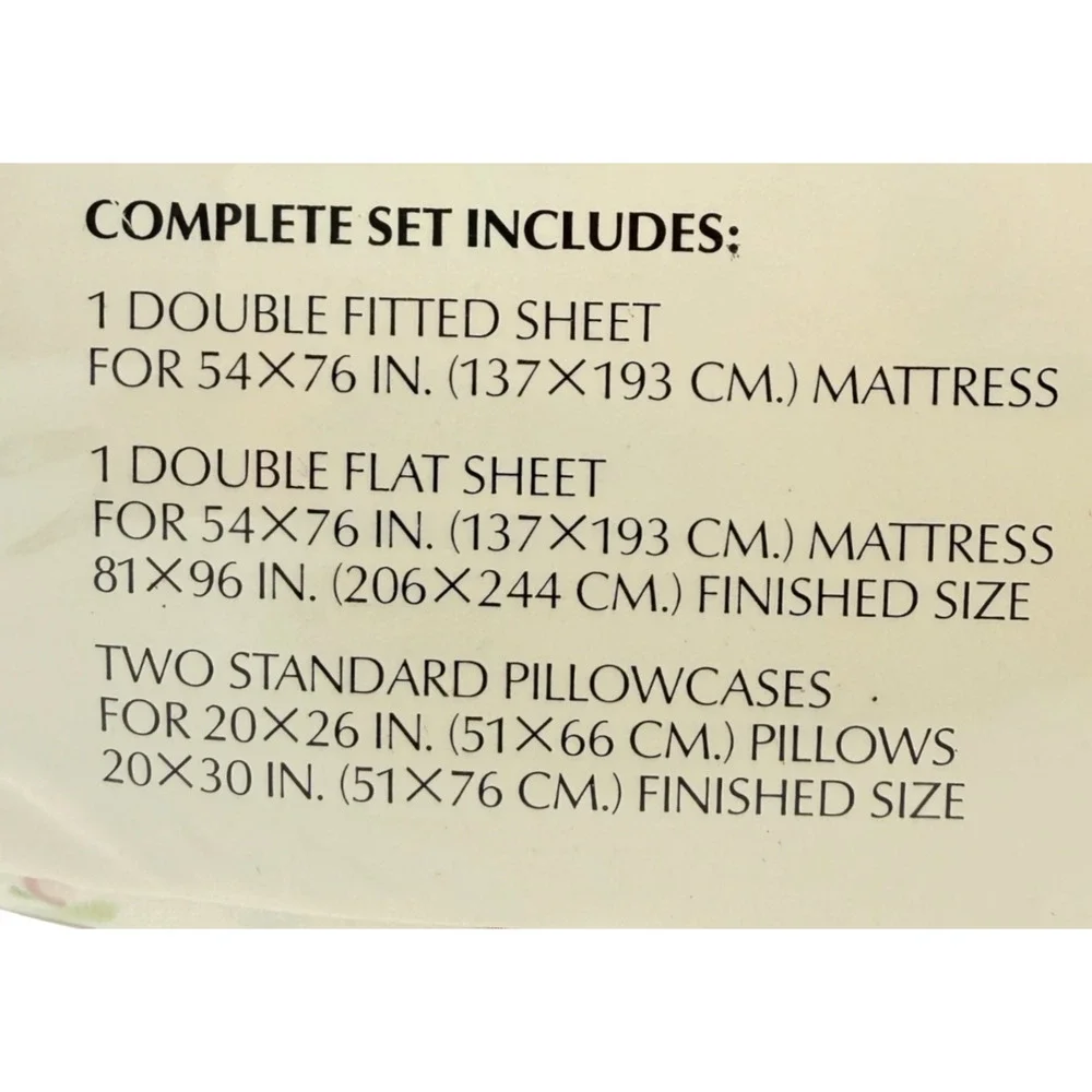 NEW Springmaid Only A Rose 4 pc Full Double Sheet Set Floral Lace Ruffle Sealed